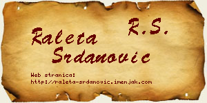 Raleta Srdanović vizit kartica